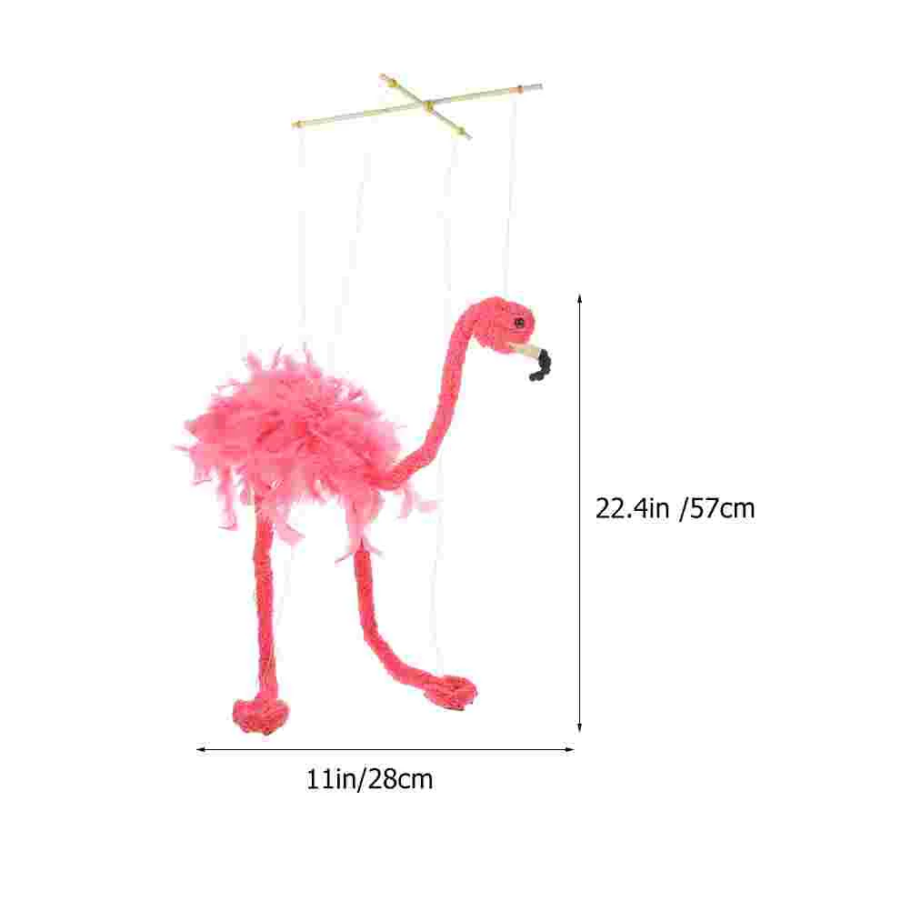 Pretend Play Puppetry Flamingo Marionette Puppets Clown Show Toy Child Vintage for Family