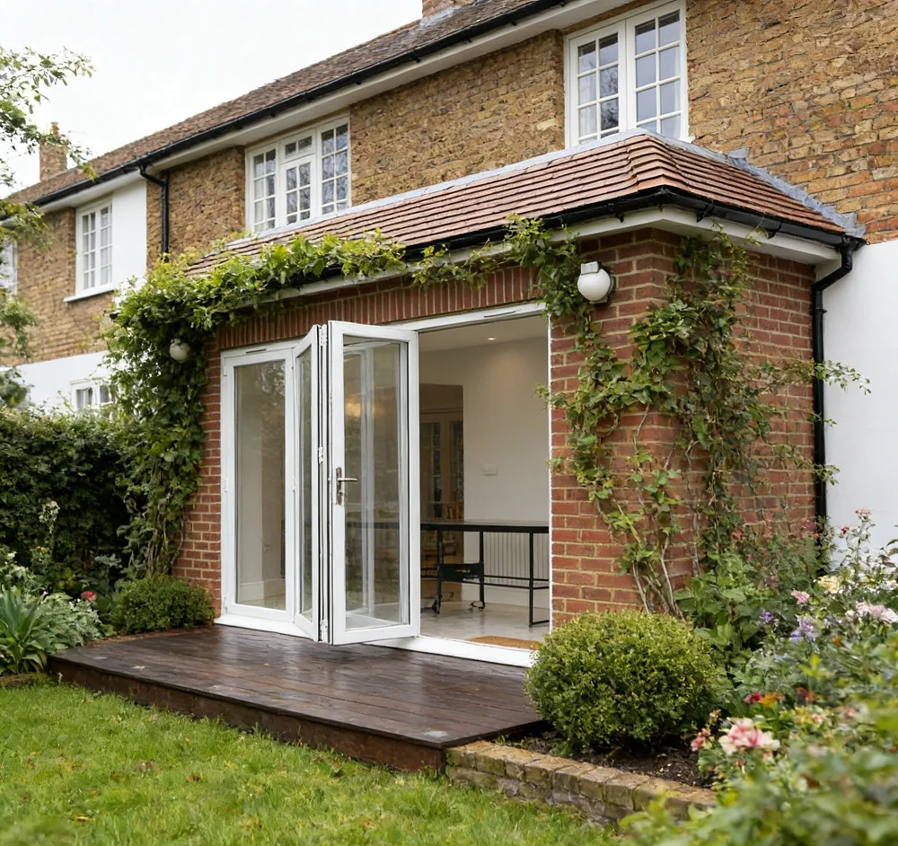 

Outdoor Waterproof Large View Bifold Door Impact Proof Thermal Break Aluminum Accordion Doors Glass Bi Folding Patio Door