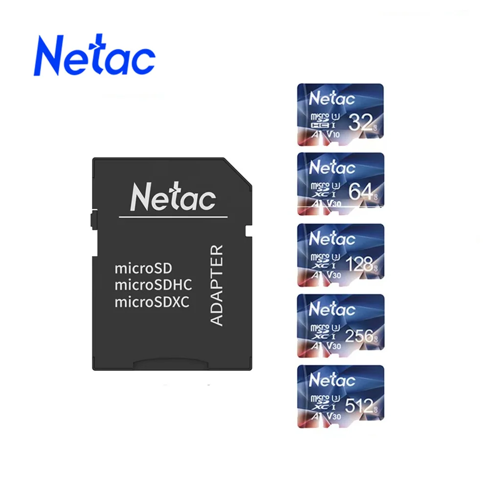 Netac cartão micro sd 128gb 256gb 512gb 64gb 32gb cartão de memoria microsd 100 mb/s u3 tf cartão flash com adaptador para câmera do telefone