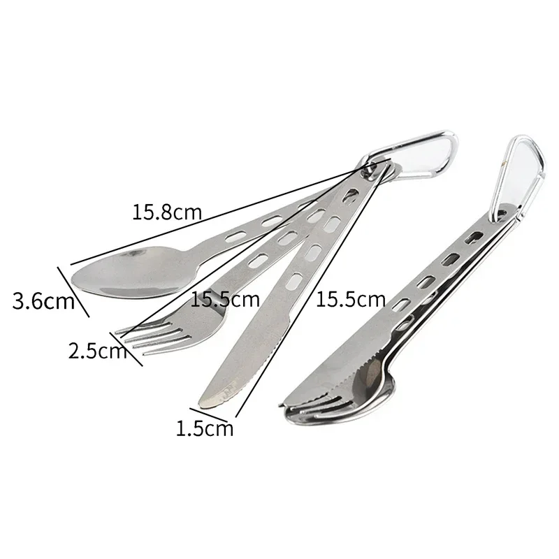 3pcs/set Stainless Cutlery Set Ultra Lightweight Knife Fork Spoon For Home Use Travel Camping Picnic Cutlery Set