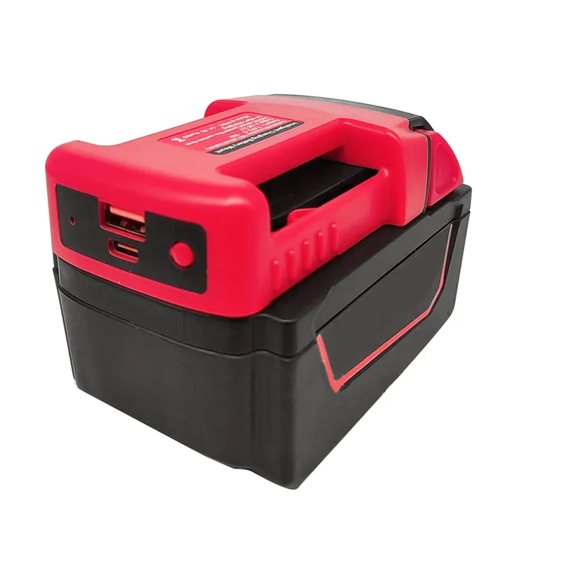 ABFKW Fast Charger Rack for Milwaukee 18V Battery Portable Battery Holder Adapter with USB and Type-C Output Fast Charging