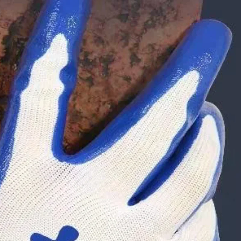 

2 пары водонепроницаемых перчаток из нитрила с резиновым покрытием для дома и строительства, прочные защитные рабочие перчатки для инструментов