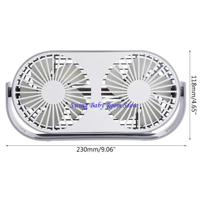 K1AD Double Desk Fan مروحة طاولة صغيرة محمولة 3 سرعة تبريد قابلة للتعديل للرأس المروحة العطرية الشخصية