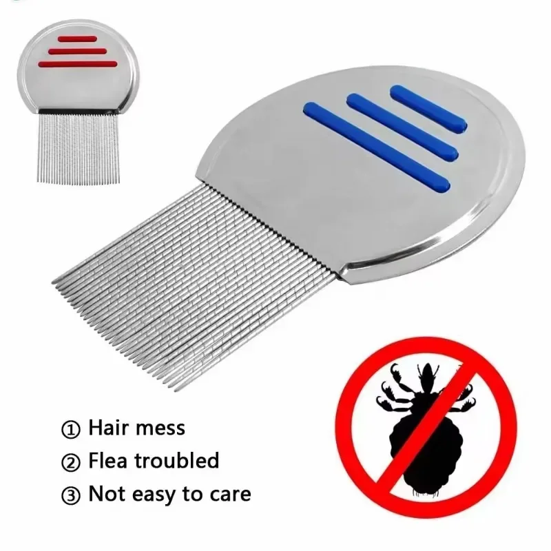 High Quality Terminator Lice Comb Nickel Free Children's Hairless Headpiece Stainless Steel Metal Toothed Brushless Shipping