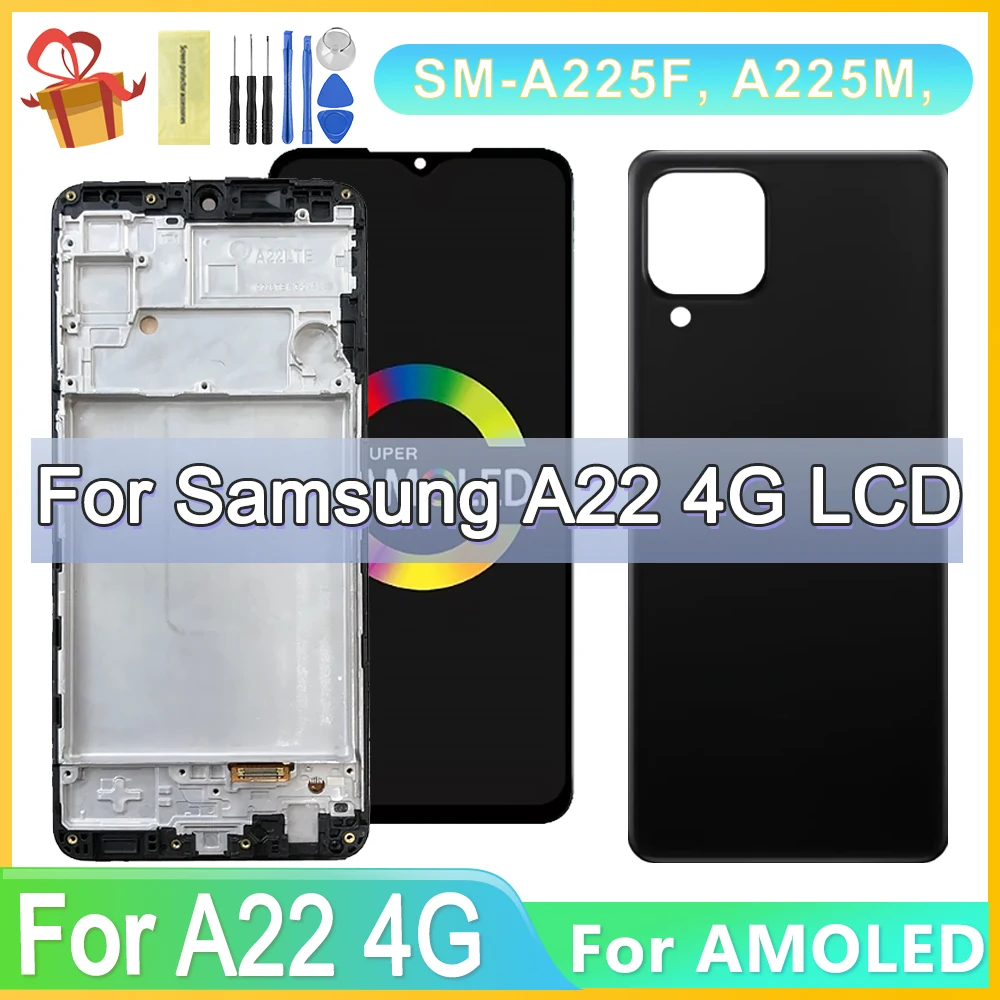 

For Samsung A22 4G LCD SM-A225F Display Touch Screen Digitizer With Frame For Samsung A22 5G SM-A226B LCD Screen