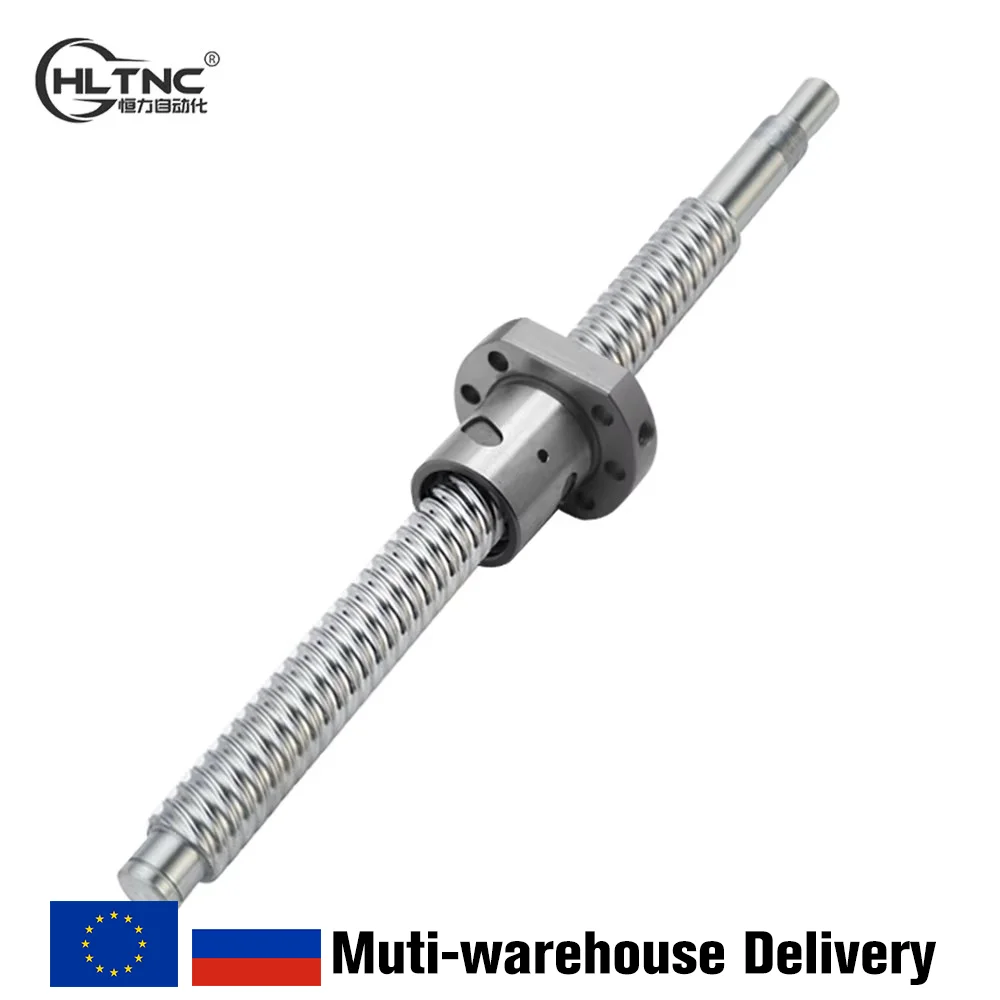 HLTNC SFU1605 SFU1610 16mm C7 Rolled Ballscrew With Single Nut End Machined 200 300 500 700 800 1000mm For CNC Engraver Router