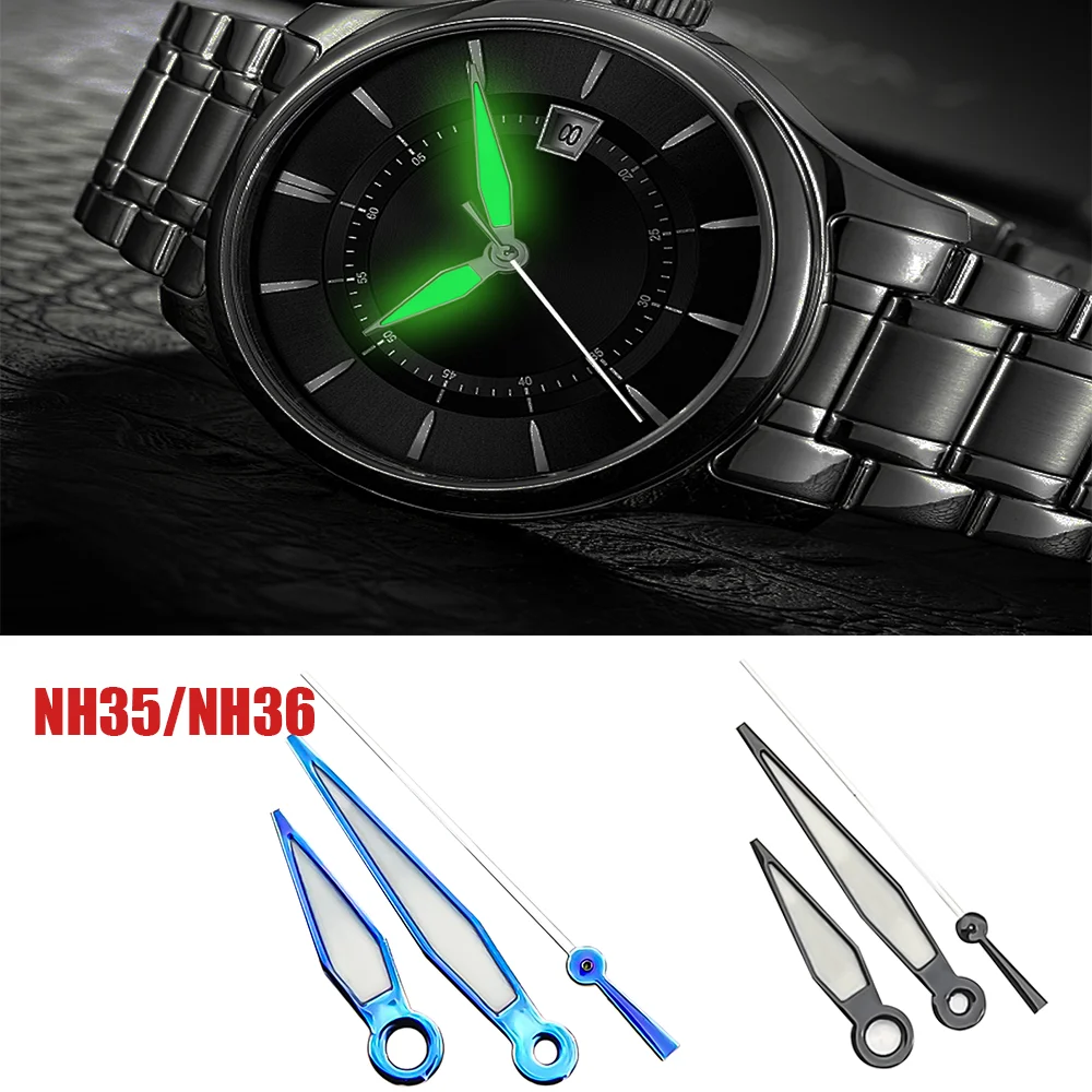 Uhr Hand Für NH35/36/4R36 Bewegung Grün Leuchtende Uhr Zeiger Drei Hand Uhr Zubehör Uhr Ersatz reparatur Werkzeug Teile