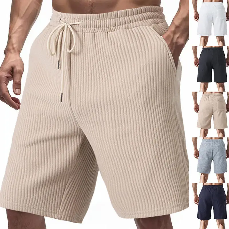 

Men's Summer Heavyweight Casual Sports Loose Trendy Beach Shorts Floral Embroidery Elastic Waistband Quick Dry Breathable