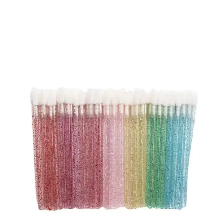 500pcs Disposable Glitter Lip Beauty Brushes Crystal Micro Lip Gloss Applicator Shining Cleaner Makeup Tools