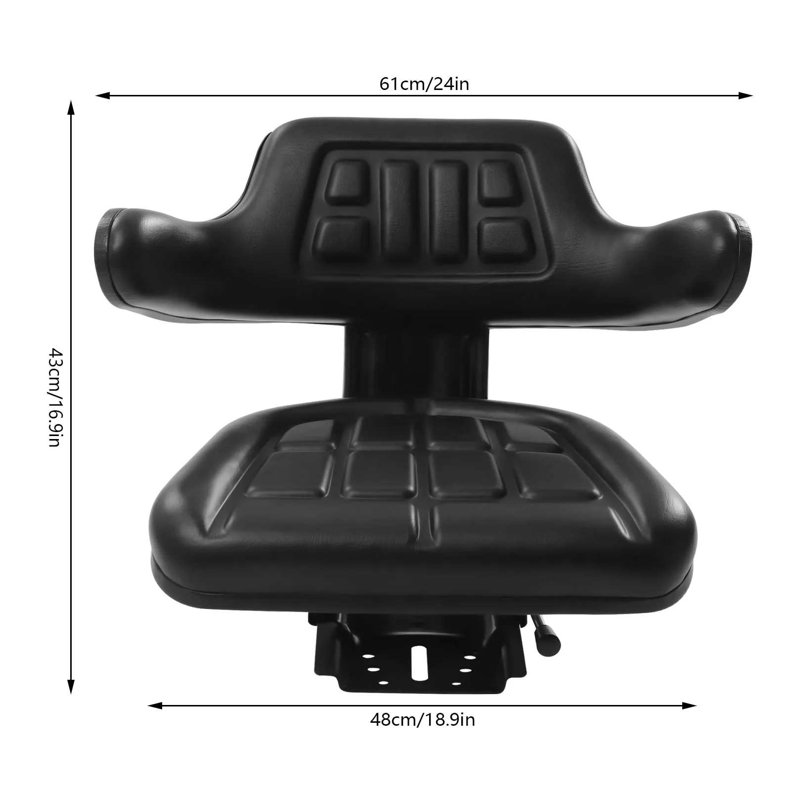 Black Universal Tractor Seat Universal Excavator Forklift Trencher Seat PVC and PU foam Wear-resistant and Durable Movable