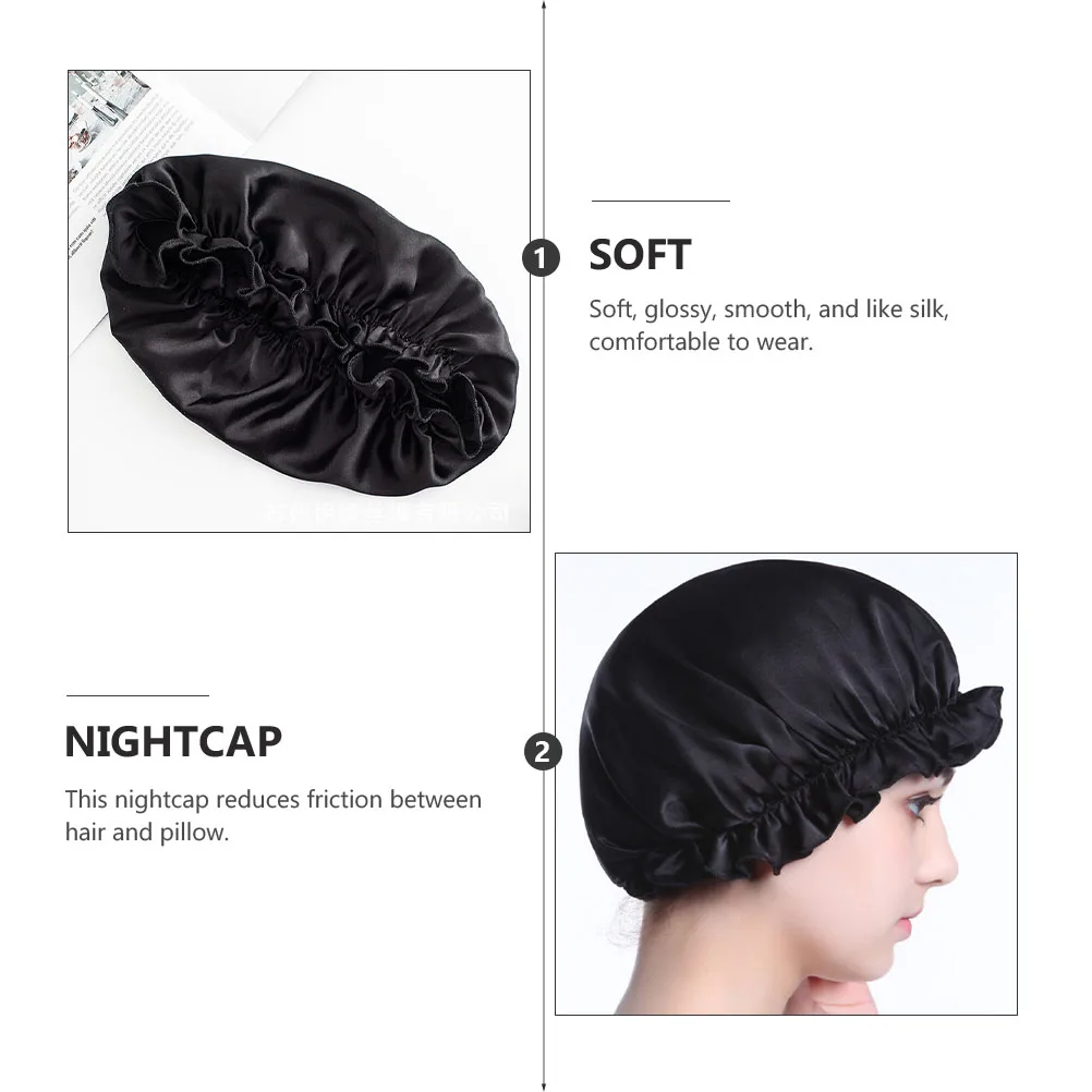 

Silk Sleep Hair Care Soft Comfortable Bonnet Cap All Seasons Occasions Hat Sleep Cap Headwear