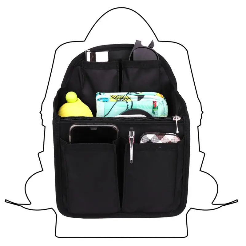 Bolsa organizadora con inserción mochila, bolsa bolso con múltiples bolsillos para estuche