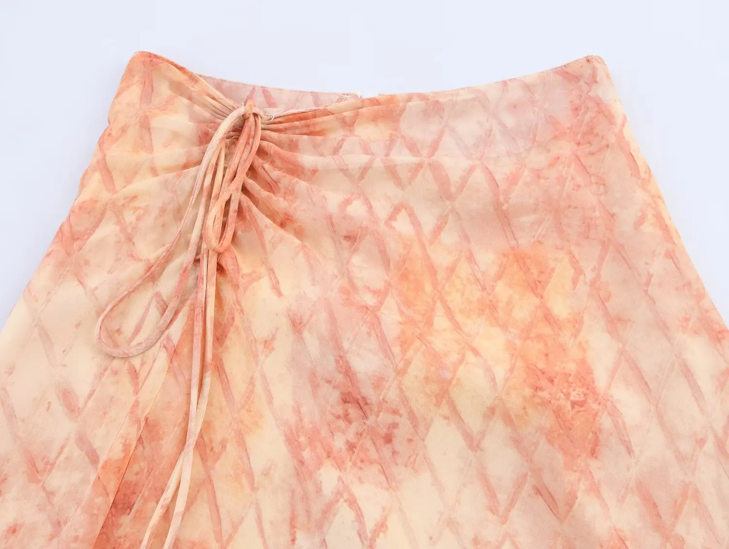 Damska stylowa spódnica z nadrukiem 2025 letnia elegancka luźna impreza wakacyjna minimalistyczna mieszanka drukowana sznurkiem szyfonowa nieregularna spódnica