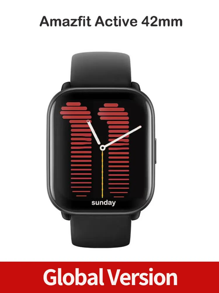 Amazfit Active Smartwatch mit GPS-Trainer, Zepp Coach, Fitnessanalyse, KI-Fitness, Bluetooth-Anrufen, 14-Tage-Akkulaufzeit, 1,75-Zoll-AMOLED-Display und Alexa-Unterstützung, Smartwatch mit 5