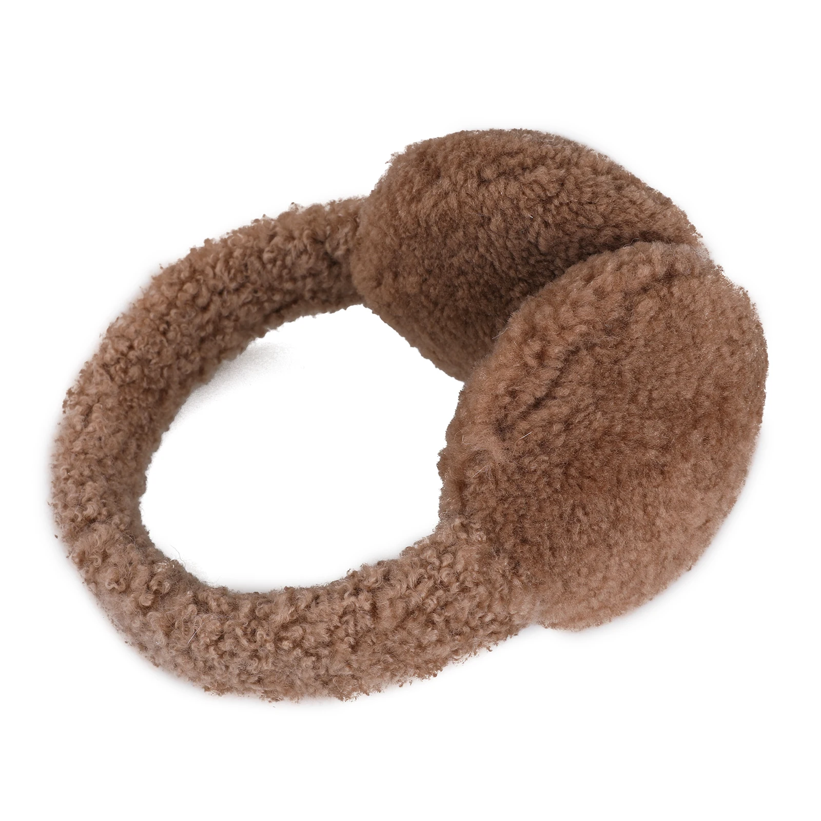 BOONJOVIA Ear Muffs Unisex Genuine Curly Shearling Wool Classic Winter Outdoor Earmuffs for Women Warm Ear Warmers