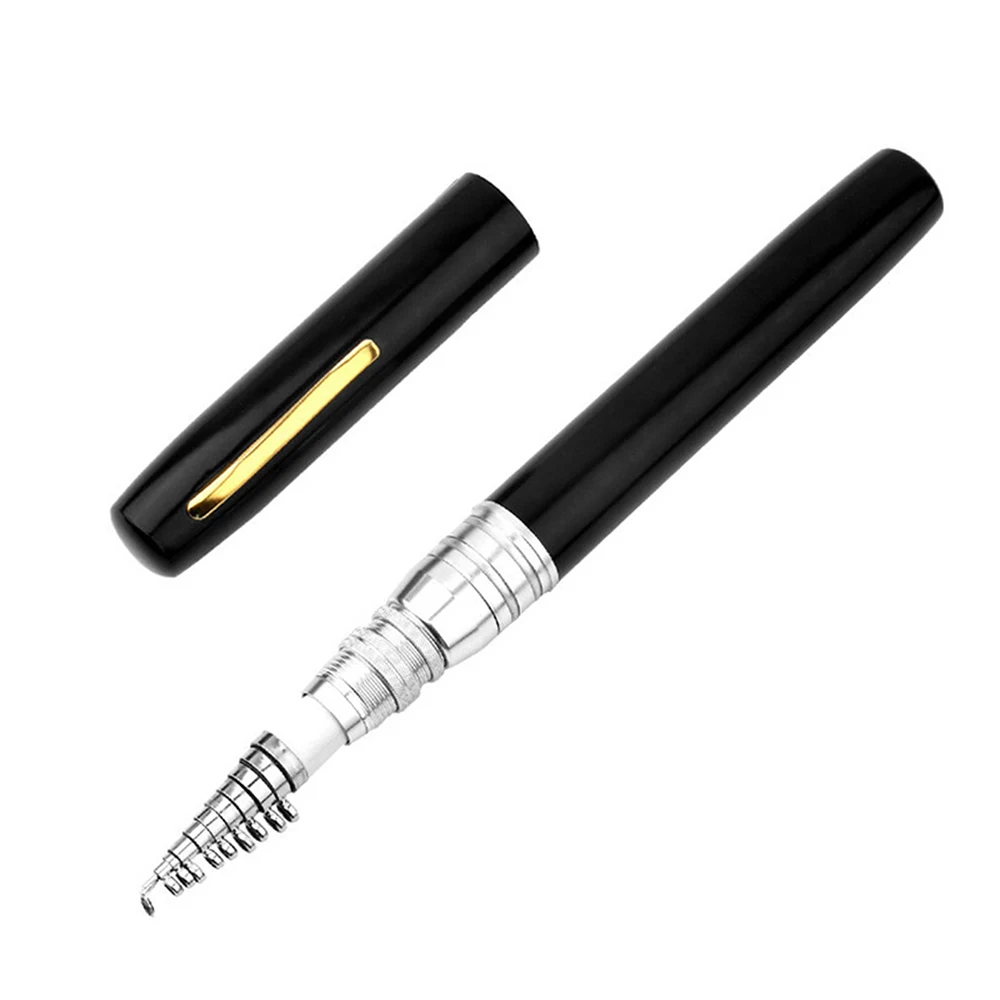 Lixada Fishing Rod Portable Pen Shape Fishing Rod Telescopic Aluminum Alloy Fishing Pole + Metal Fishing Reel Spinning Reel