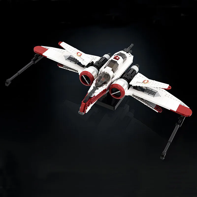 Futuristic Space Fighter MOC Blocks, Sci-Fi Star Combat Aircraft Model, DIY Collectible Toy for Sci-Fi Hobby Fans