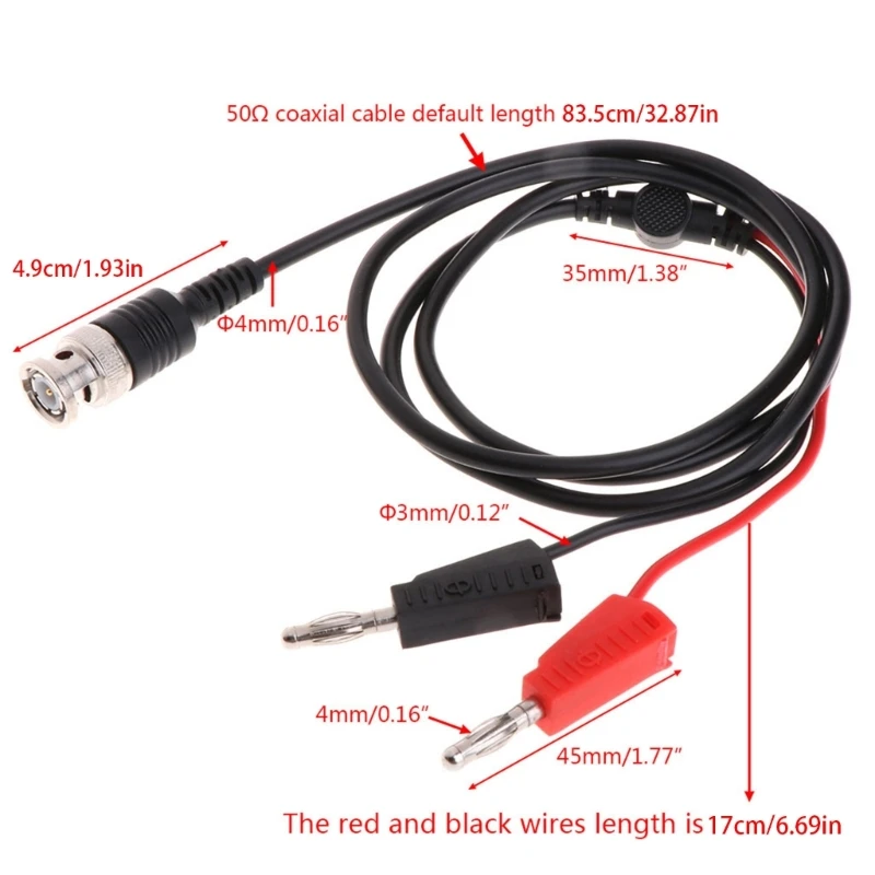 Coaxial Cable BNC Male to Dual 4mm Banana Plug Test Stackable for Signal Generators Oscilloscope Video