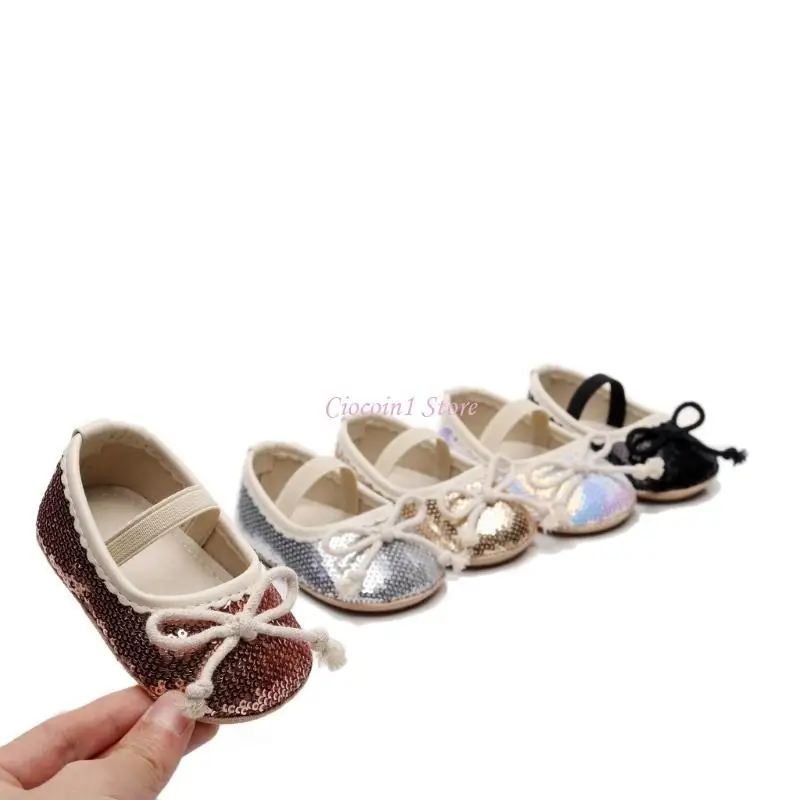 Y1UB รองเท้าเปลสำหรับทารกแรกเกิด Baby Jane Flats รองเท้าชุดเจ้าหญิงรองเท้าผูกโบว์