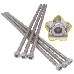 M2 M3 M4 M5 M6 M8 M10 M12 DIN912 304 Stainless Steel Inner Hexagon Lengthen Screw Knurled Cup Bolts Extra Long