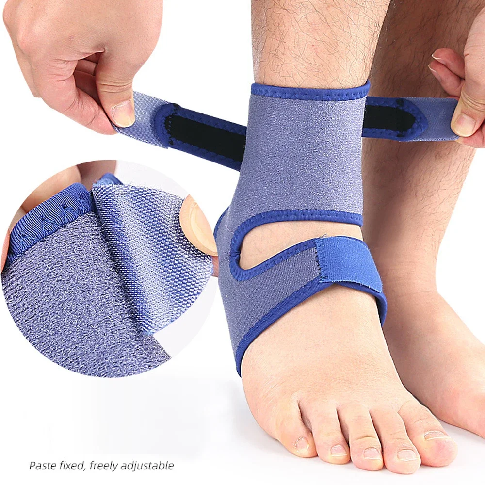 1/2/4Pcs Ankle Support Wrap Brace, Silicone Heel Pad Breathable Adjustable Compression Sleeve for Sports Running Gym Men Women