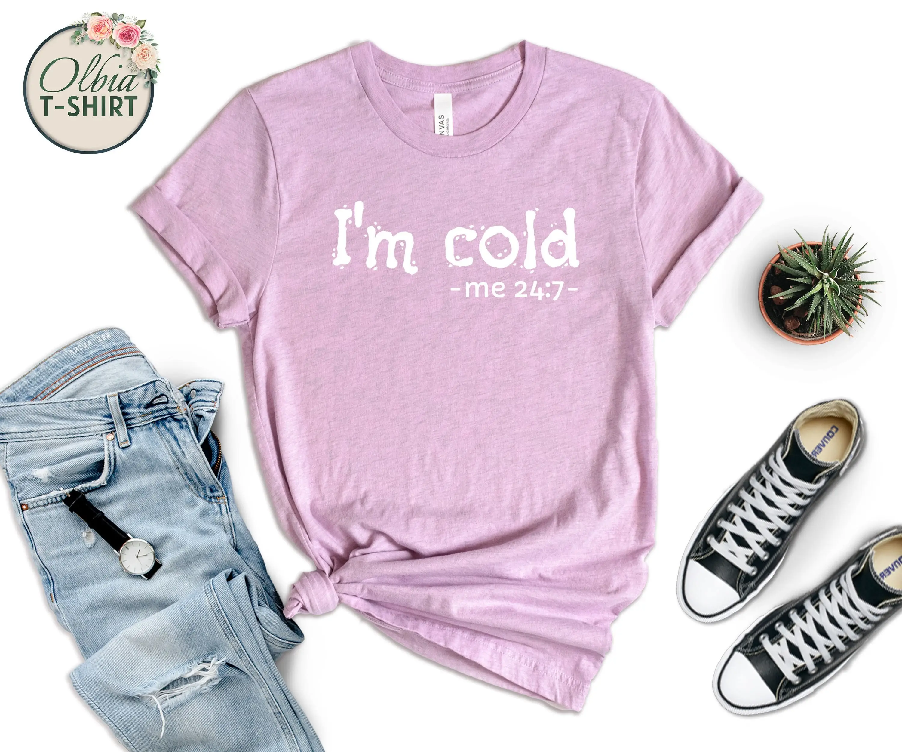 I'M Cold T Shirt Winter Theme Party Season Snow Day Christmas For Short Friends Frizzy