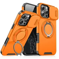 Invisible Bracket Magnetic Magsafe Wireless Charge Phone Case for IPhone 16 15 14 13 12 11 Pro Max Slide Camera Protection Cover