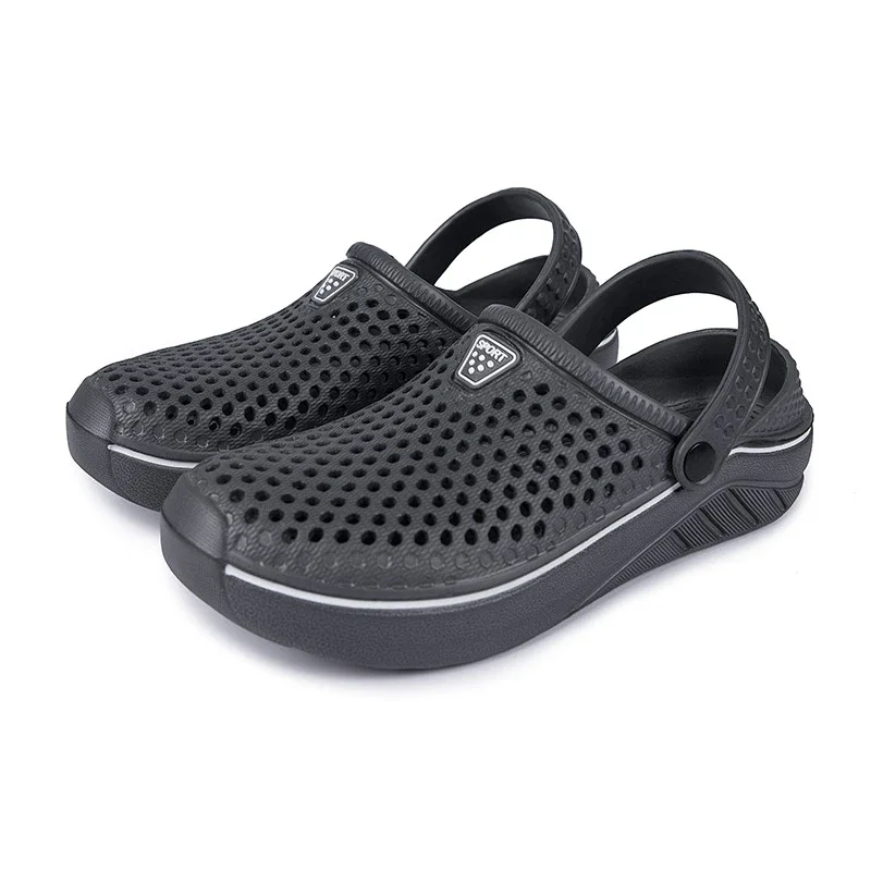 Mens Sandals Light EVA Summer Casual Shoes Hole Shoes Clogs Lovers Home Garden Outdoor Male Beach Flat Slippers Size 36-45