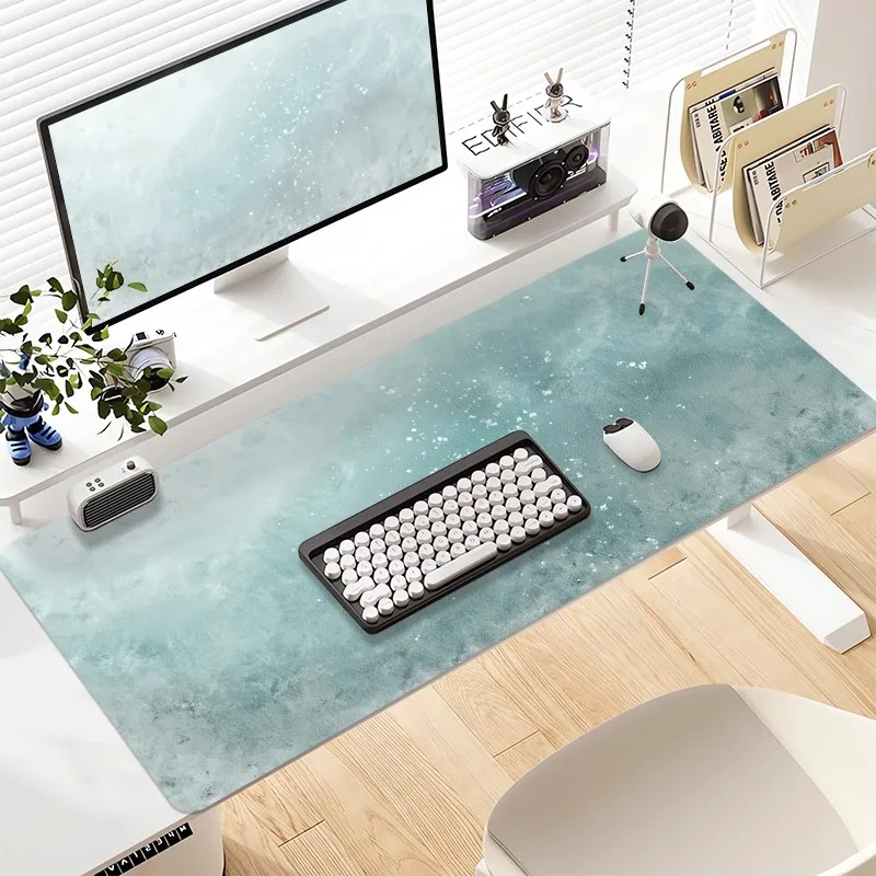 Ultra simple waterproof leather mouse pad, large premium gradient color office computer desk pad, female workstation desk pad