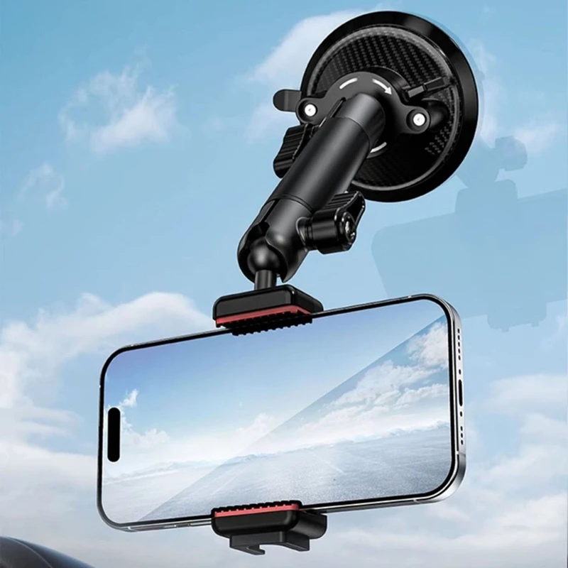 Best-Go-Quick II Action Camera الهاتف الذكي، حامل كوب شفط، برغي 1/4 بوصة، 360 درجة °   رأس كروي لحامل الهاتف للسيارة Gopro Insta360