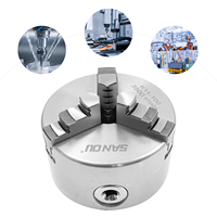 SANOU 3-Jaw Self-Centering Lathe Chuck 30–90mm Clamping Range Lathe Chuck Set with Fixing Screws for Wood Metal Lathes Machining