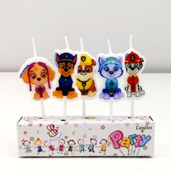 Bougie d'anniversaire Paw Patrol pour enfants, décoration de gâteau au beurre anime, fournitures de fête d'anniversaire pour enfants, cadeau jouet pour garçon et fille, mignon, lot de 5 pièces