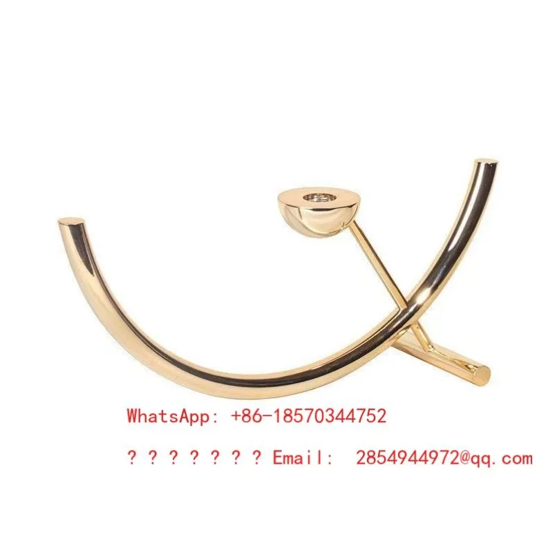 Modern Simple European Light Luxury Geometric Semicircular Metal Candlestick Ornament