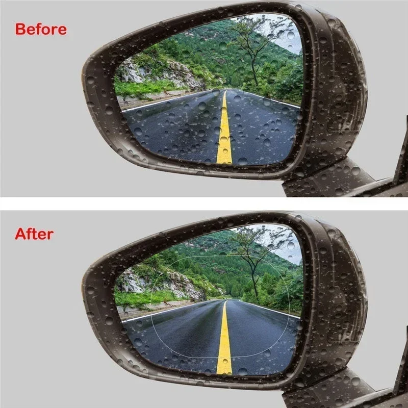 Car Rearview Mirror Protective Film Anti Fog Membrane Anti-Glare Waterproof Rainproof Car Sticker Clear Film view 4