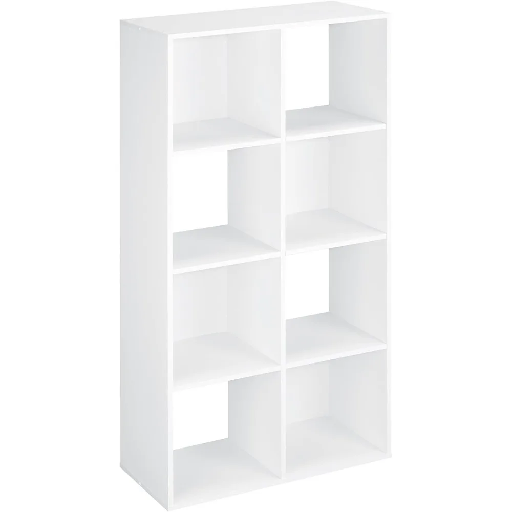 

Cubeicals 8 Cube Storage Shelf Organizer Bookshelf Stackable, Vertical or Horizontal, Easy Assembly, Wood, White