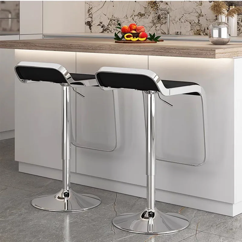 Elegante Nordic Swivel ajustável Bar cadeiras, confortável mobiliário moderno, prata, branco, alta qualidade