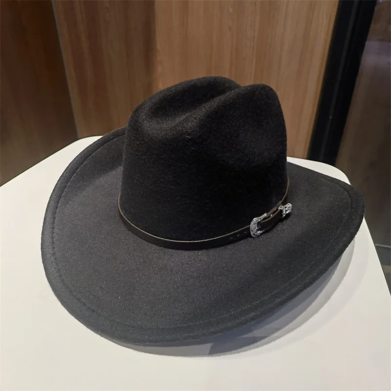 Fedoras Hat Man Hat Male Cowboy Western Cowboy Cowgirl Casual Solid Outdoor Decorate Luxury Coffee Black White Sombrero Hombre