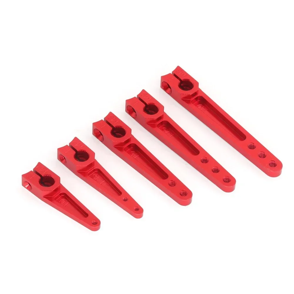 1szt Aluminiowe metalowe ramię serwomechanizmu CNC 1/1.25/1.5/1.75/2 cale do samolotów RC Serwomechanizm samochodowy RC 25T Części wahacza Czerwony Bl