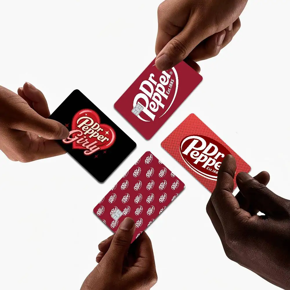 Classic Logo D-Dr P-Pepper Fashion Matte Gold Silver Black Matte Film Skin Sticker Tape for Bank Credit Debit Card