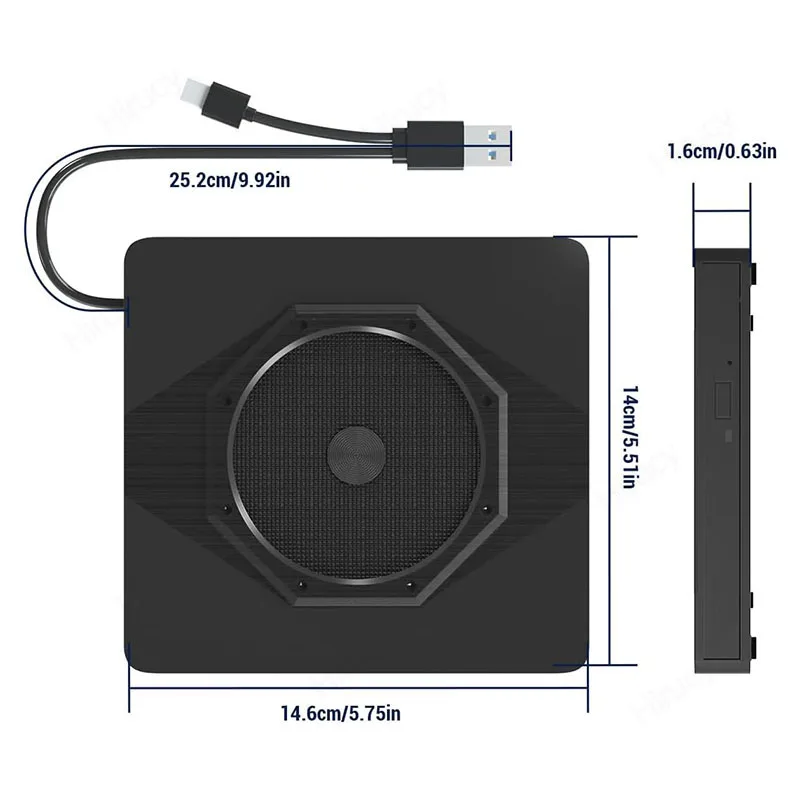 Imagem -04 - Externo 3d Blu-ray Unidade Óptica Bluray Burner cd Dvd Player Gravador para Laptop pc Computador Windows 10 11 Mac Usb 3.0