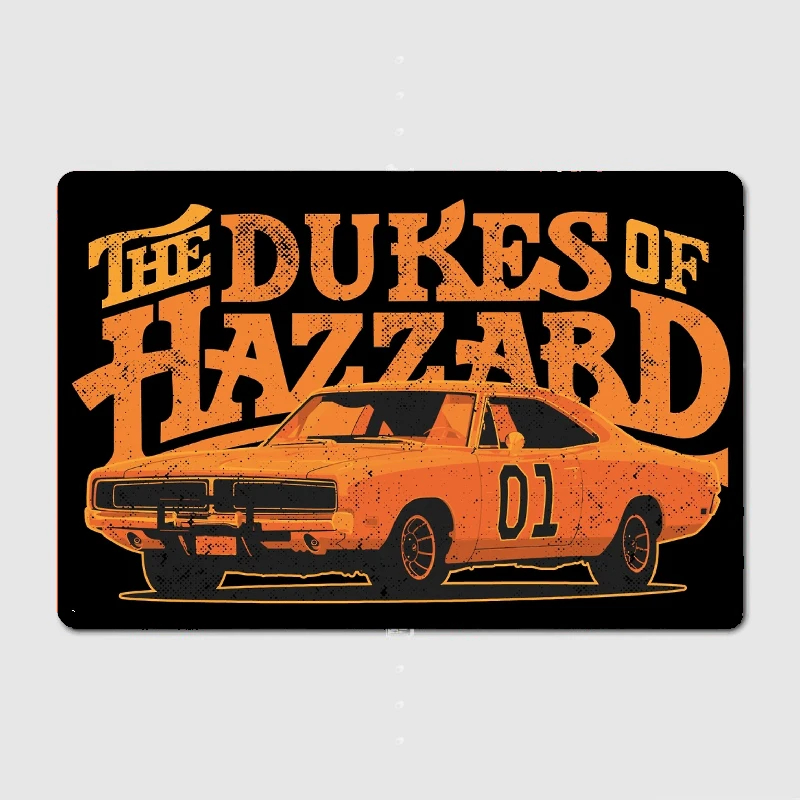 The Dukes of Hazzard General Lee Metal Tin Sign Truck Indoor and Outdoor Home Bar Coffee Kitchen Wall Decoration