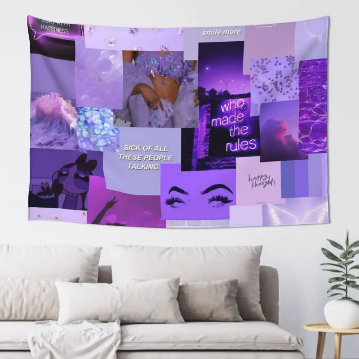 

purple aesthetic collage Tapestry Decoration For Home Decoration Wall Aesthetic Room Decor Tapestry