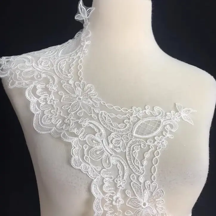 3 Yards Silver Boned Lace Trim for Wedding Veils and Accessories Ideal for Clothing Embellishment 20CM Wide