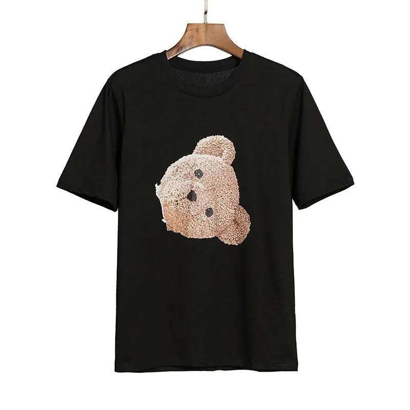 2025 Fashion Bear Printed Graphic Women Cotton Tshirt Summer Luxury Brand Round Neck Short Sleeve Tops Mens Vintage Casual Tee