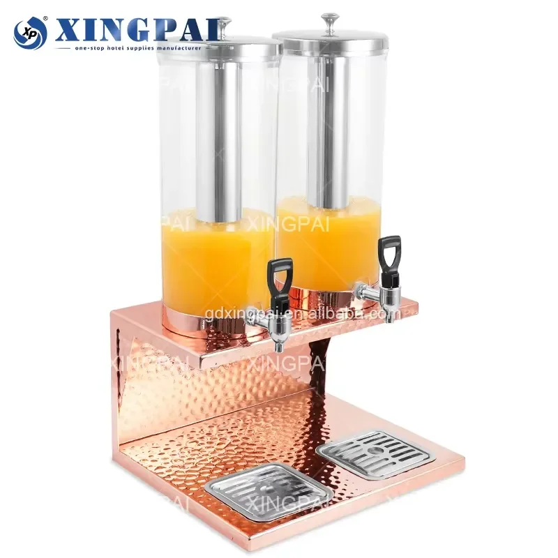 XINGPAI Hotel & Restaurant Supplies Stainless Steel Fruit Juice Dispenser Machine Double Tanks Juice Dispenser for Party