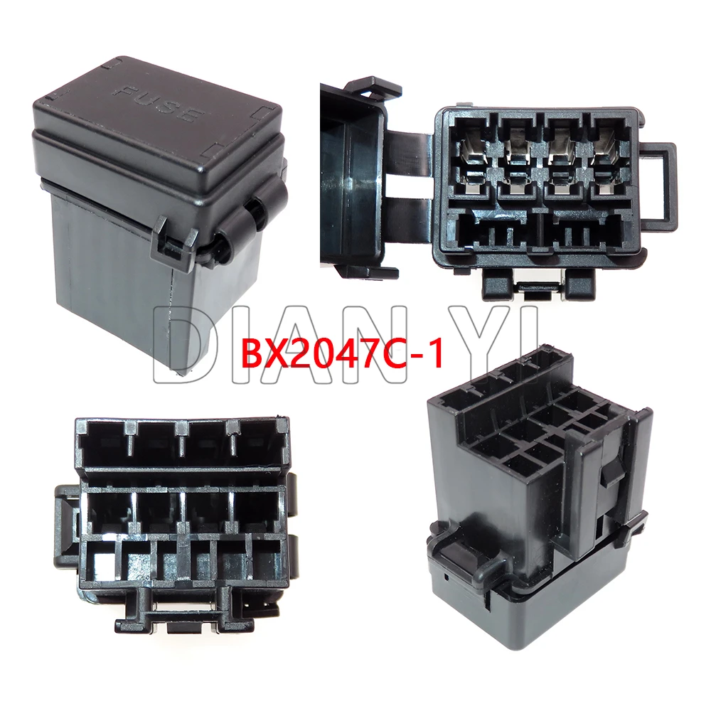 1 Set 4 Way AC Assembly Mini In-line Fuse Holder With Crimp Terminal Small Automobile Fuse Block Assembly Blade Type Fuses Box