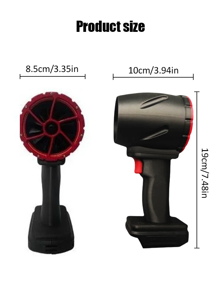 Pistola de aire Turbo Jet de 1100W, ventilador violento de mano de empuje de 1600g, secador de aire recargable para lavado de coches y eliminación de nieve para Makita