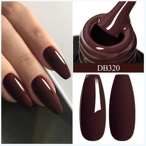 Imagen 1 del producto Mtssii 6ml chocolate gel marrón esmalte de uñas sólido brillante otoño - invierno gel semipermanente diseño artístico de uñas