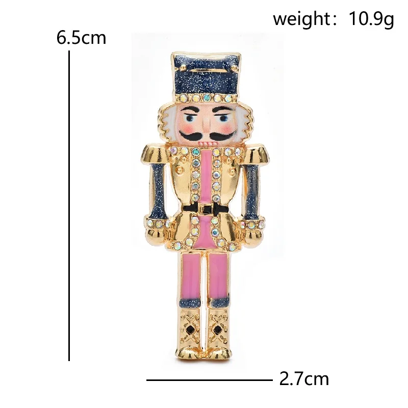Wuli&baby Nutcracker‌ Character Brooches For Women Unisex Lovely Enamel Men Figure Party Casual Brooch Pins Gifts