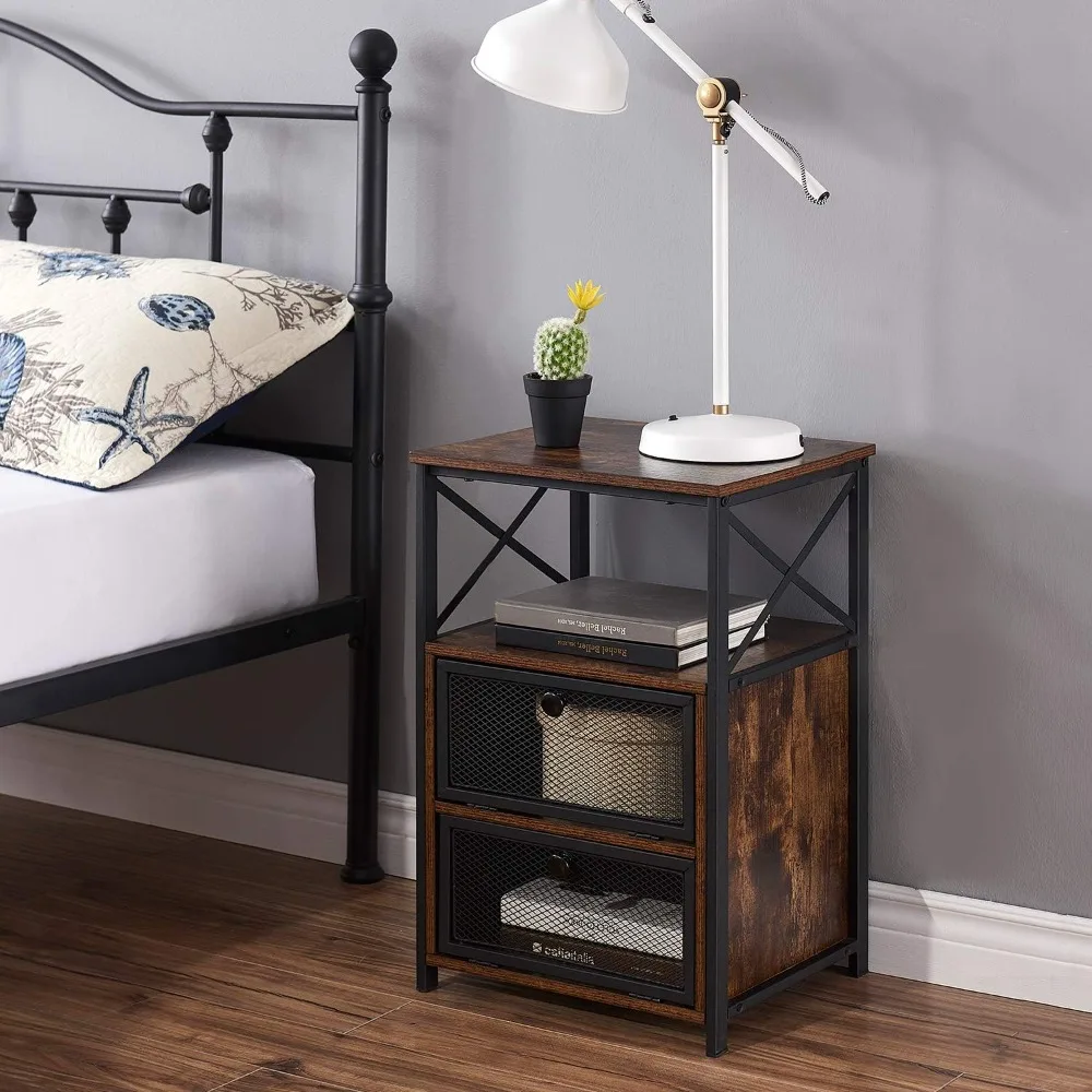 1-piece bedside table set, end-side table with storage space and door, bedside table in modern living room, bedroom